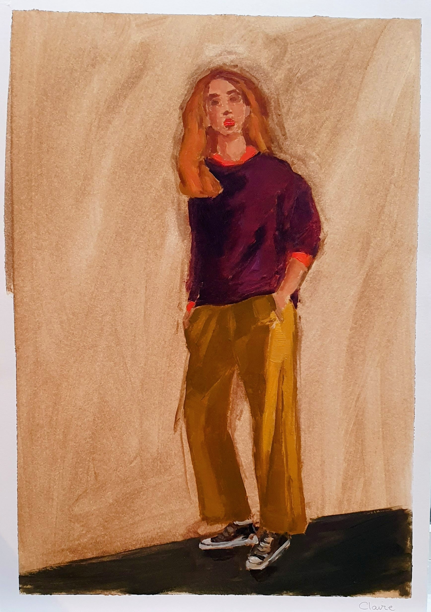 Etude - Jeune femme à la bouche rouge